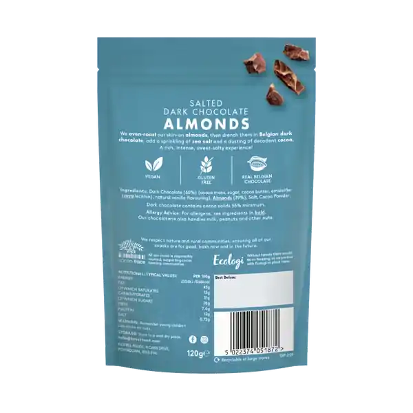 Forest Feast Salted Dark Chocolate Almonds 120g (8) — additional view