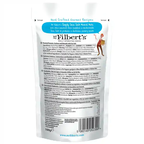 Mr Filbert's Simply Sea Salt Mixed Nuts 100g (12) — additional view