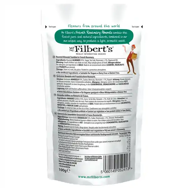 Mr Filbert's French Rosemary Almonds 100g (12) — additional view