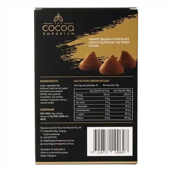 TCE Belgian Cocoa Dusted Truffles - Cocoa 150g (12) — additional view