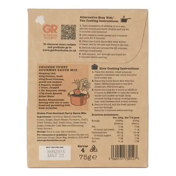 Gordon Rhodes Chicken Curry Mix (6) — additional view