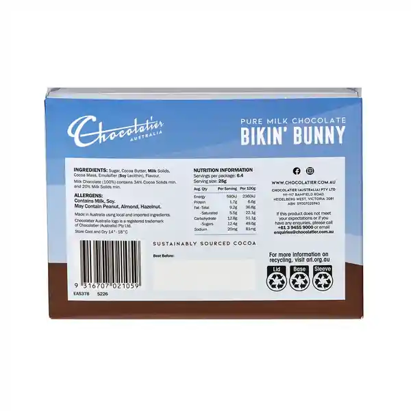 Chocolatier Bikin' Bunny  160g (8) — additional view
