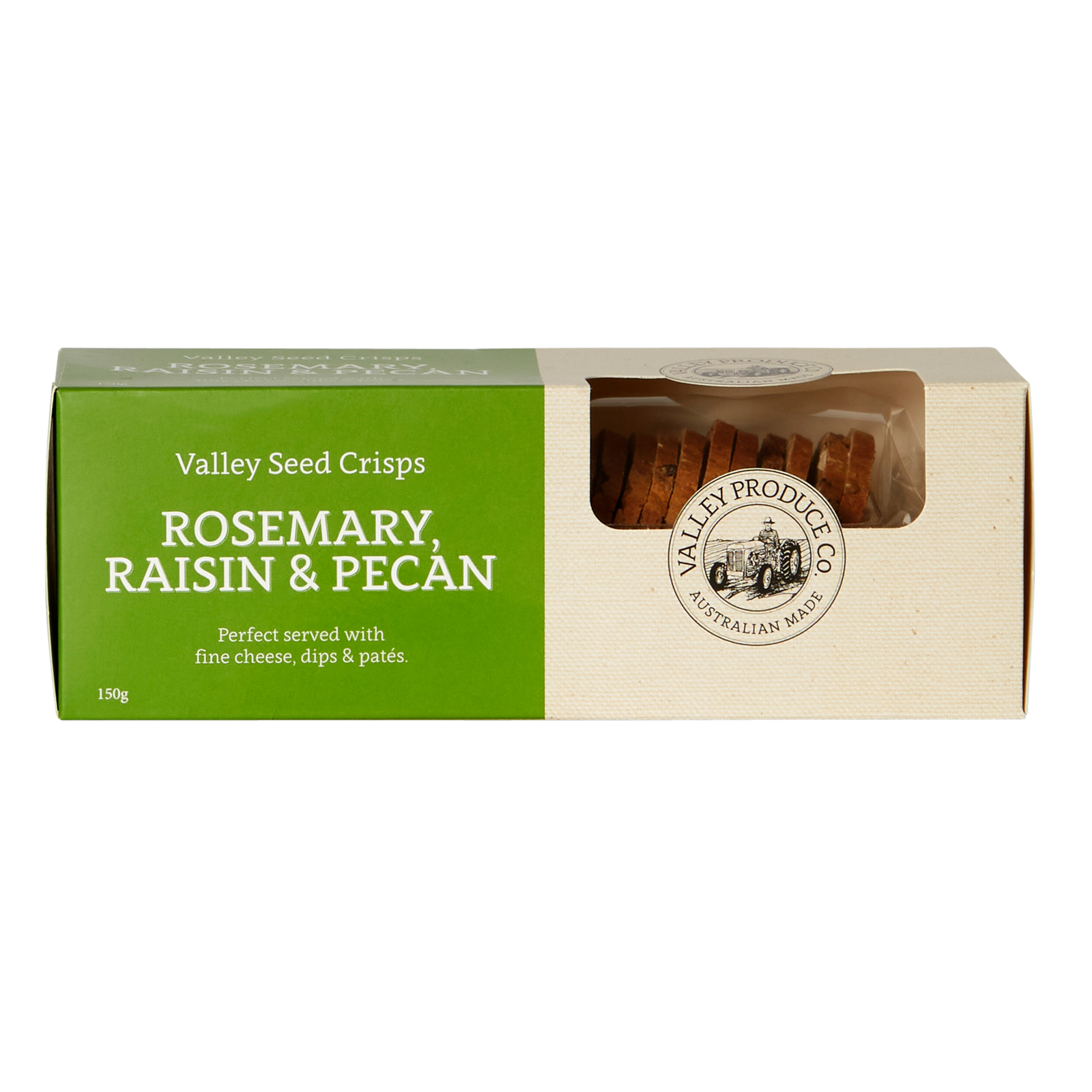 Valley Seed Crisps Rosemary Raisin Pecan 150g (12)