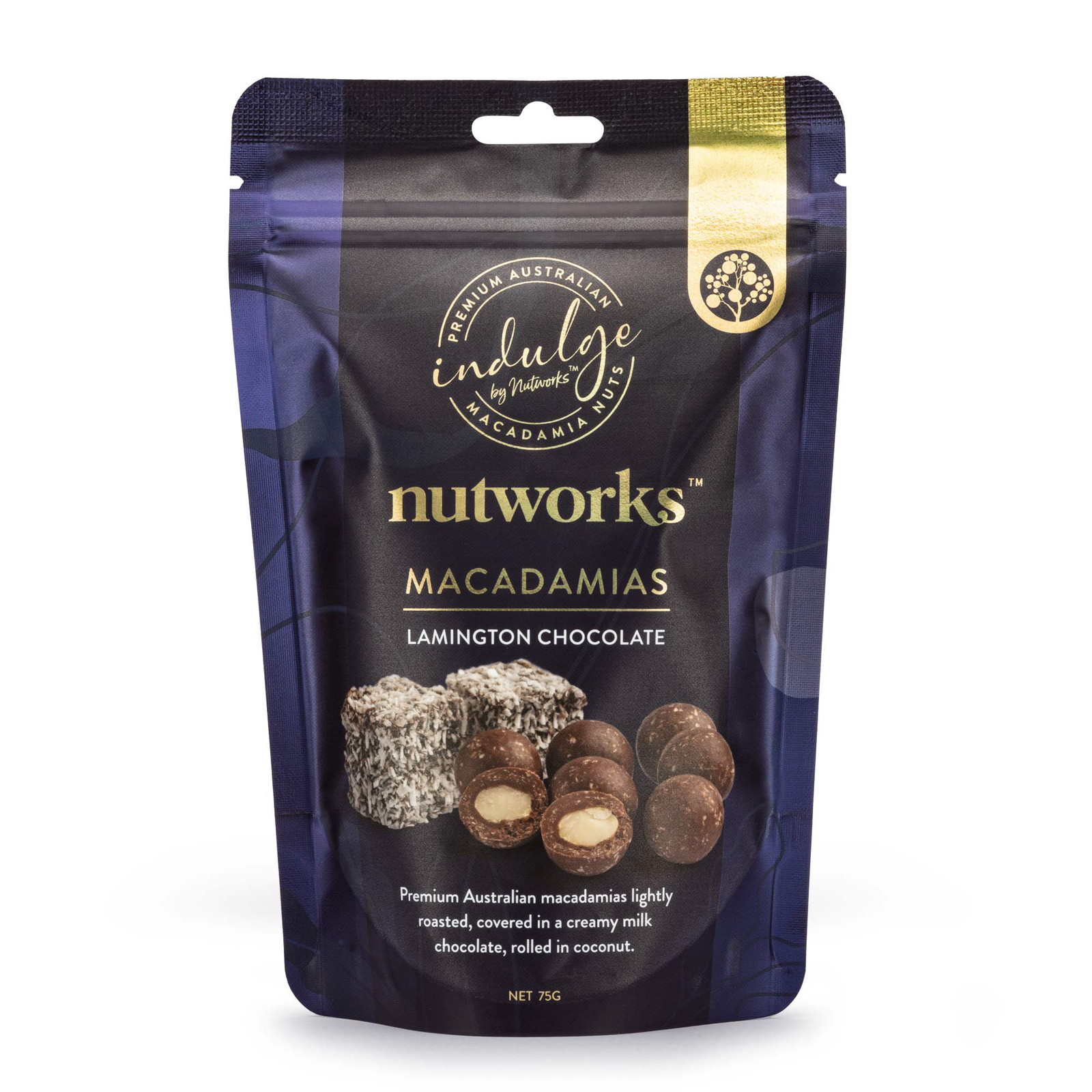 Nutworks Lamington Choc Macadamias SUP 75g (12)