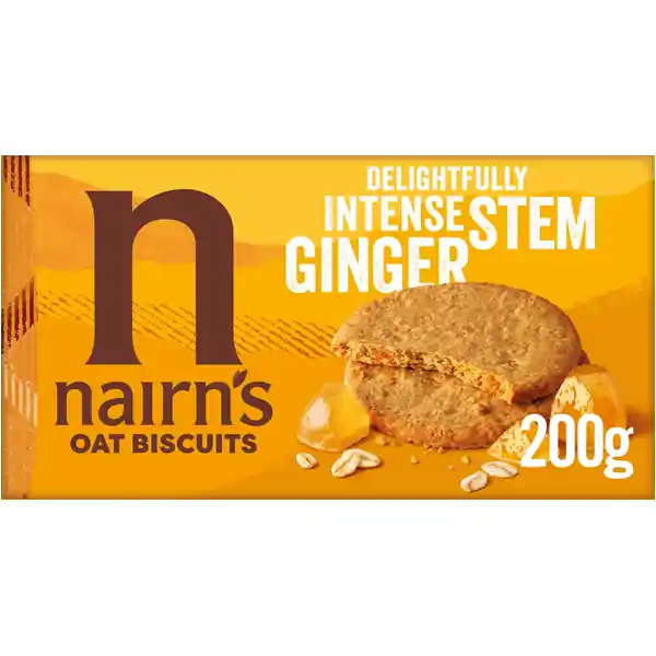 Nairns Stem Ginger Oat Biscuits SG 200g (10)