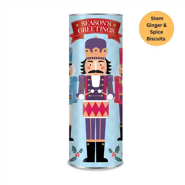 Grandma Wild's Nutcracker Tube with Stem Ginger & Spice Biscuits 200g (12)