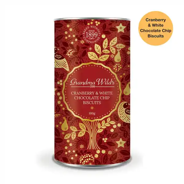 Grandma Wild's Partridge in a Pear Tree Red Tube Cranberry & White Chocolate Chip 100g (15)