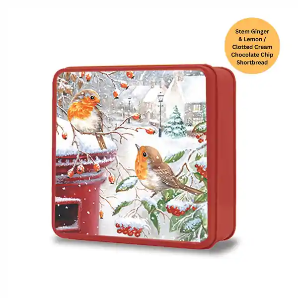 Grandma Wild's Embossed Robins with a Post box Tin 160g (6)