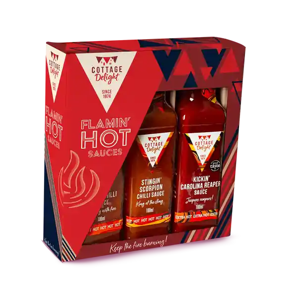 Cottage Delight Flamin Hot Sauces Gift Pack 300g (8)