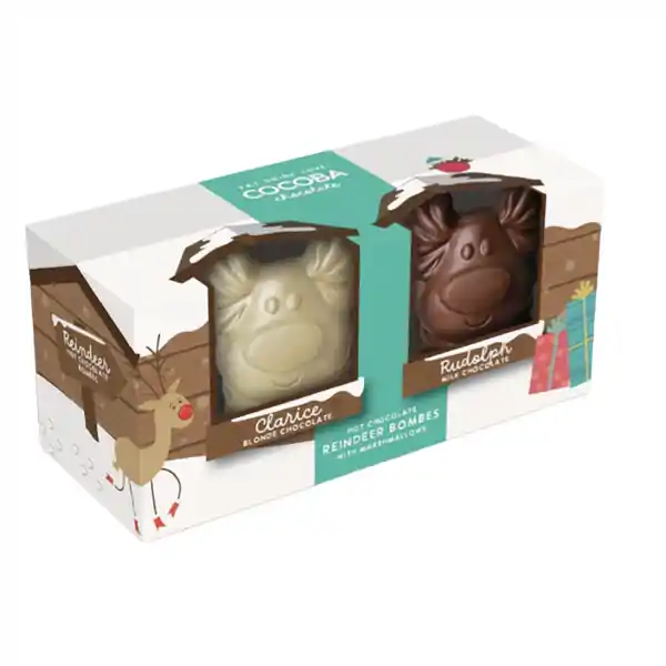 Cocoba Reindeer Hot Chocolate Bombe Duo Pack 100g (6)
