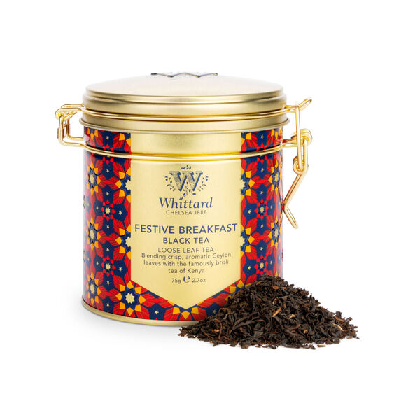 Whittard Festive Breakfast Black Tea Clip Top Tin 2022