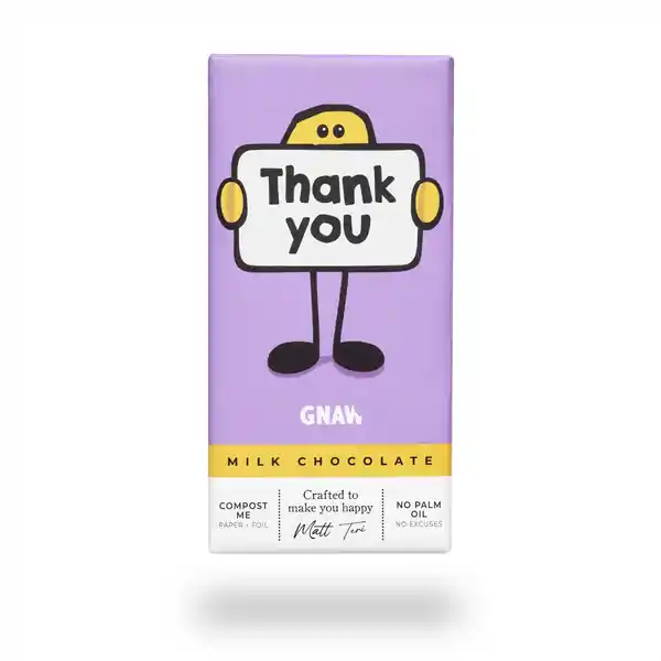 GNAW Thank You Milk Chocolate 80g (15)