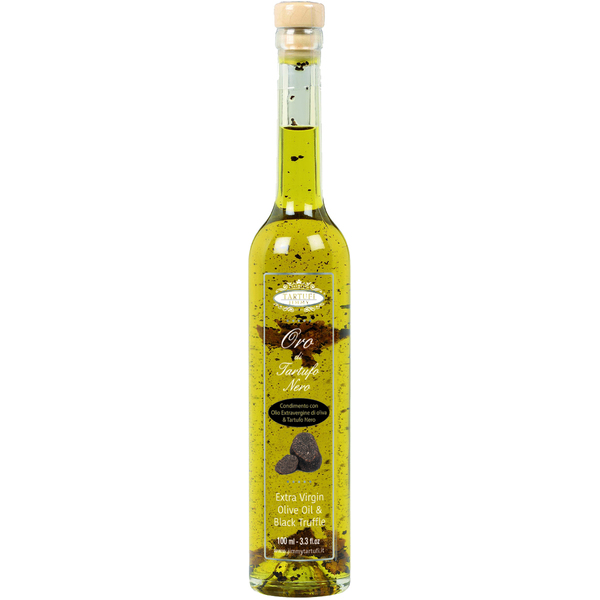 Tartufi Jimmy Gold - Extra Virgin Olive Oil Black Truffle Natural Flavouring and truffle slices 100ml (15)