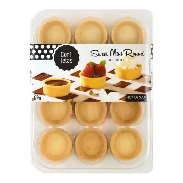 Confiletas Mini Sweet Round Pastry Cases x 12 69g (10)