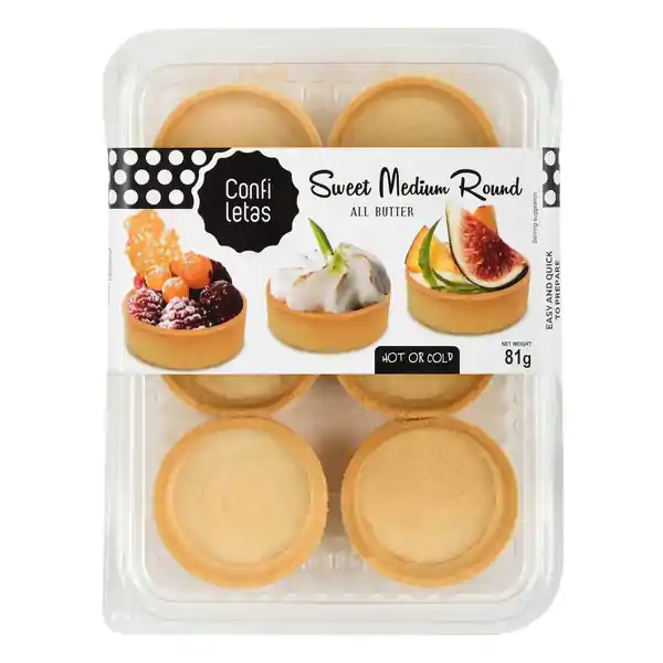 Confiletas Medium Sweet Round Pastry Cases x 6 81g (10)