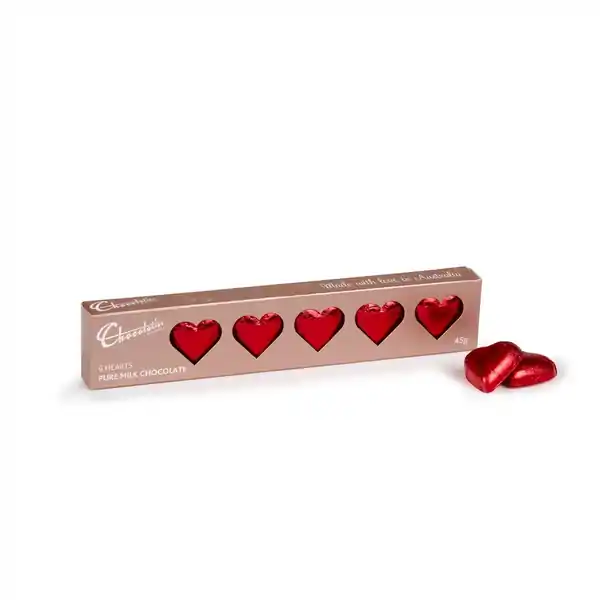 Chocolatier 6 Pack Hearts Red 45g (12)