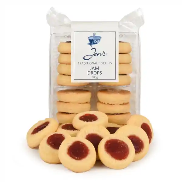 Jens Traditional Biscuits Jam Drops 300g (12)