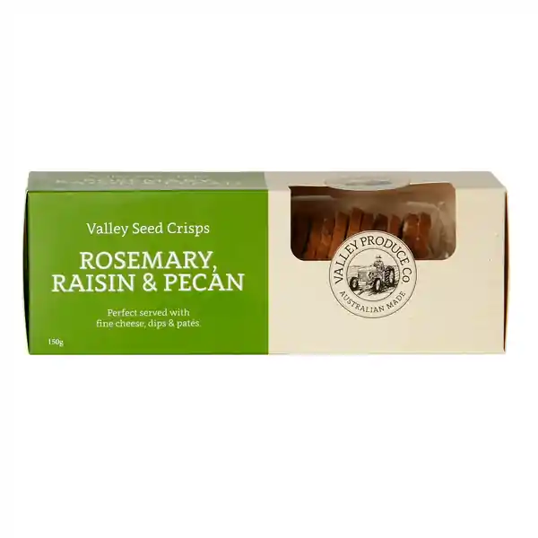 Valley Seed Crisps Rosemary Raisin Pecan 150g (12)