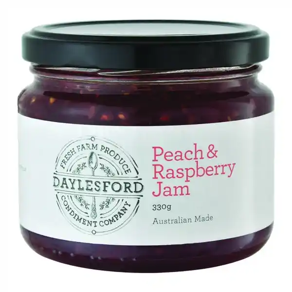 Daylesford Cond. Co Peach & Raspberry Jam 330g (12)