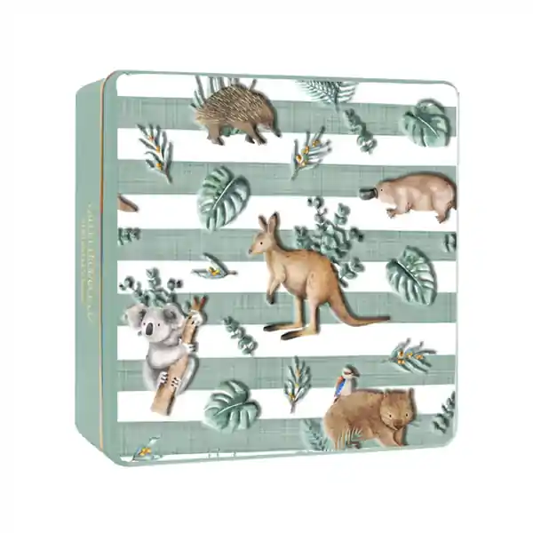 VPC Pure Butter Shortbread Embossed Tin - Australian Animals (Green) 180g (12)