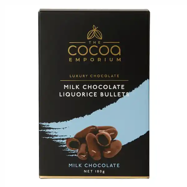 TCE Milk Chocolate Liquorice Bullets 180g (12)