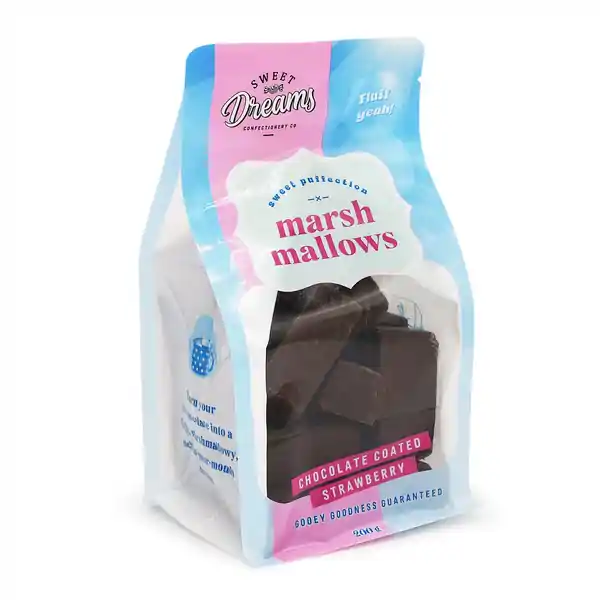 Sweet Dreams Confectionery Co. Marshmallow Pouch Chocolate Coated Strawberry 200g (10)