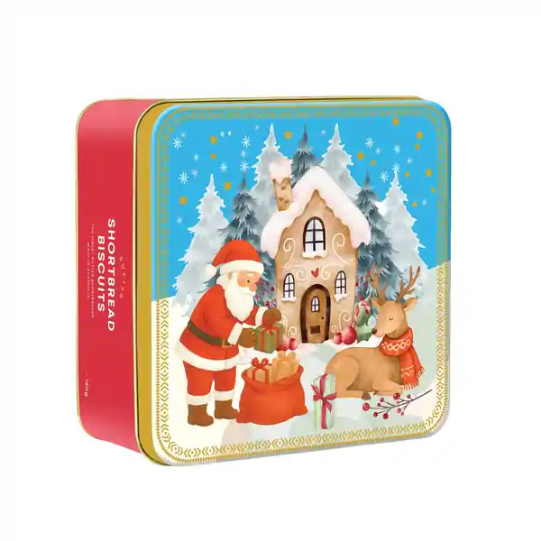 VPC Christmas Shortbread Tin - Snowy Santa & Reindeer 180g (12)