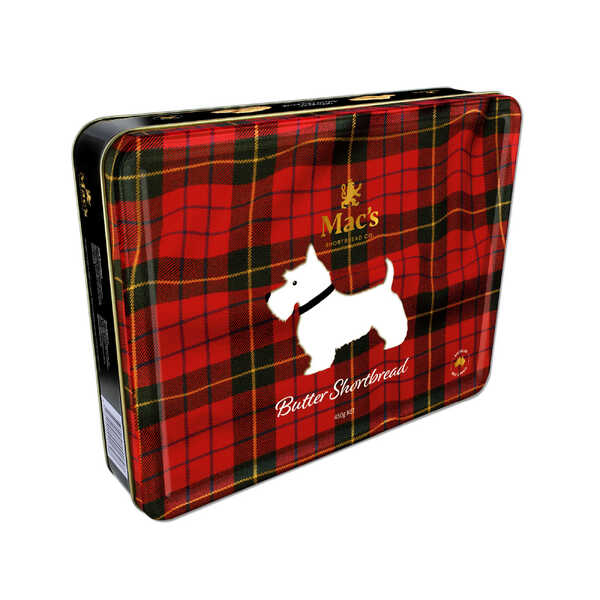 Mac's Butter Shortbread Selection Scottie Dog Embossed Gift Tin 450g