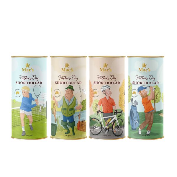 Mac's Father's Day Shortbread Tubes Assorted (180g)
