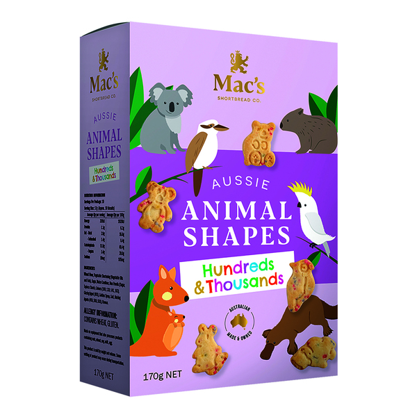 Mac's Aussie Animal Shapes Hundreds & Thousands 170g