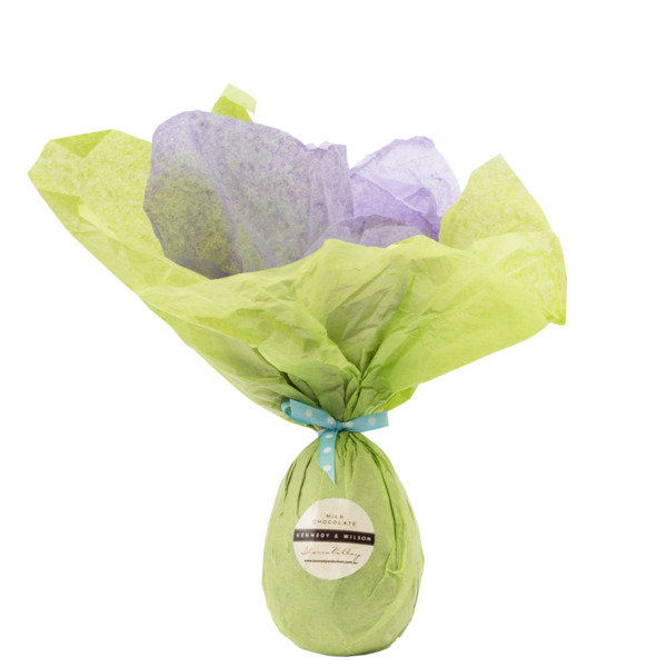 K&W Tissue Wrapped Easter Egg - Dark Chocolate - Assorted Colours 150g