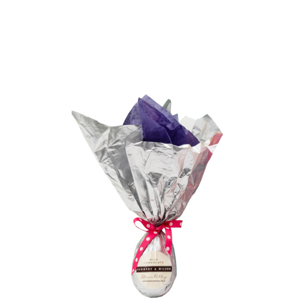 K&W Tissue Wrapped Easter Egg - Milk Chocolate - Assorted Colours 50g