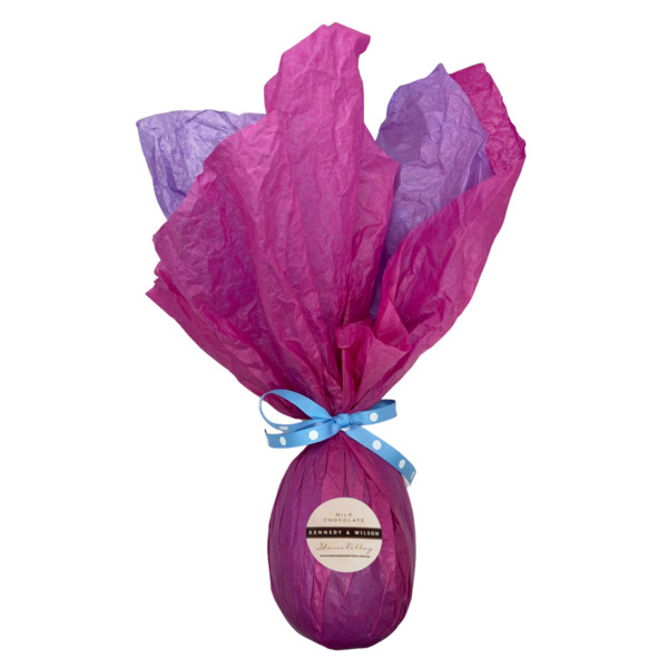 K&W Tissue Wrapped Easter Egg - Milk Chocolate - Assorted Colours 150g