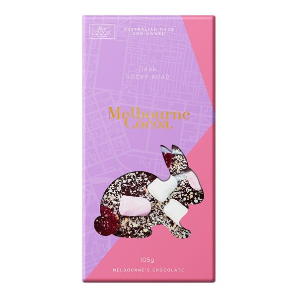 Melbourne Cocoa Flat Pack Dark Rocky Road Easter Egg Bar