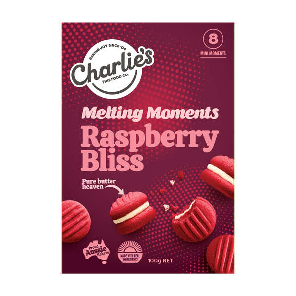 Charlie's Mini Melting Moments - Raspberry Bliss 100g