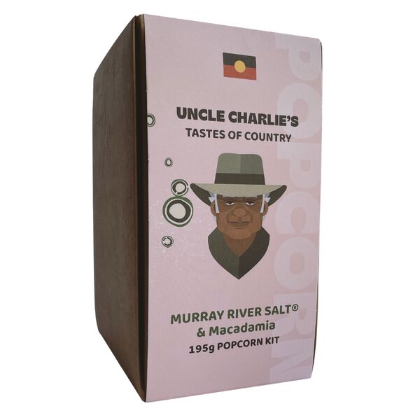 Uncle Charlie's Tastes of Country Popcorn Kit Large Murray River Salt & Macadamia 195g
