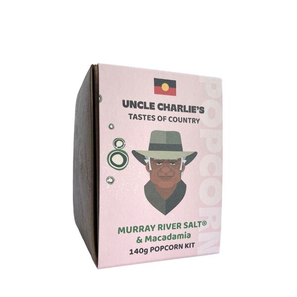 Uncle Charlie's Tastes of Country Popcorn Kit Small Murray River Salt & Macadamia 140g