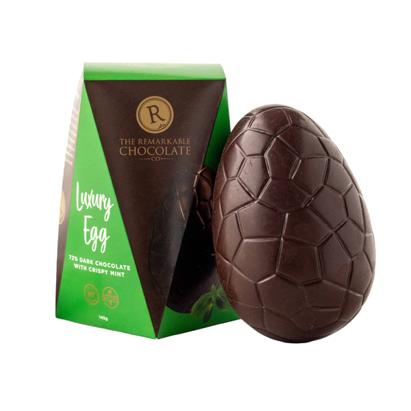Remarkable Chocolate Easter Egg Dark 72% Crispy Mint 145g (6)