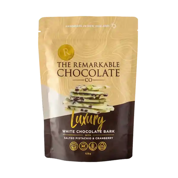 Remarkable Chocolate Bark Salted Pistachio And Cranberry 125g (12)