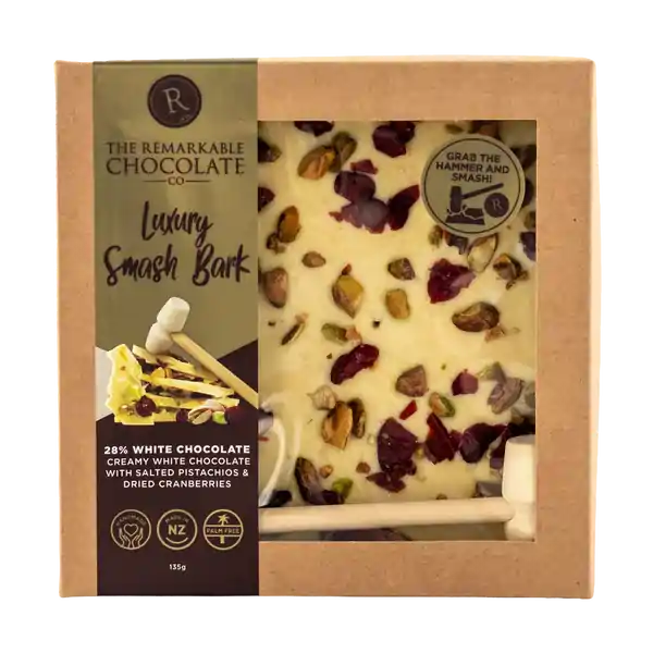 Remarkable Chocolate Smash Bark Luxury Pistachio & Cranberry 135g (10)