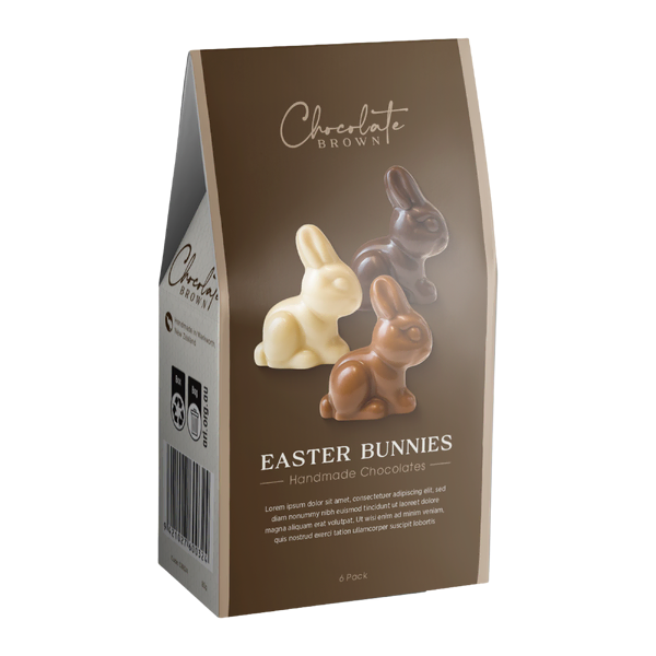 Chocolate Brown Artisan Chocolate Caramel Bunnies Mixed g (8)