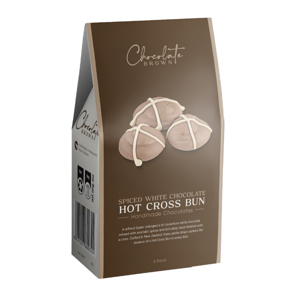 Chocolate Brown Artisan Chocolate Drops Spiced Hot Cross Bun 150g (8)