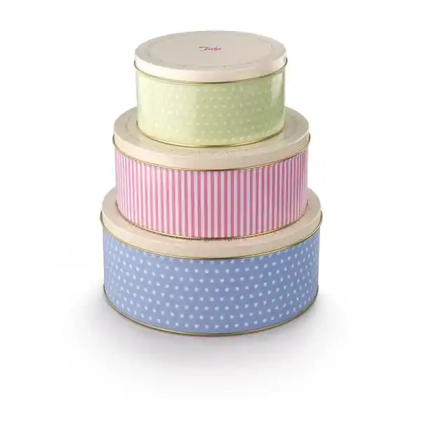 Tala Originals Set Of 3 Tala Cake Tins - Dots & Stipes (4)