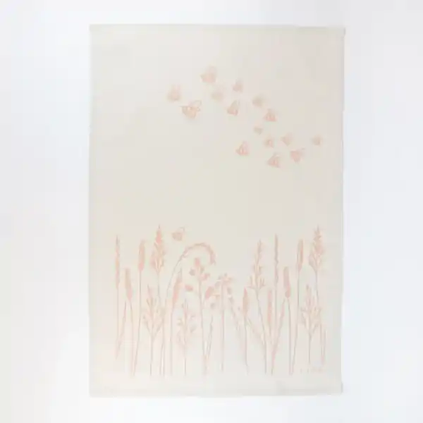 LL Organic Cotton Tea Towel - Native Grasses & Bees  (1)