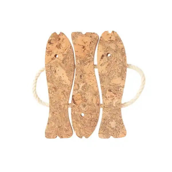 LL Natural Cork 3 Fish Trivet  (5)