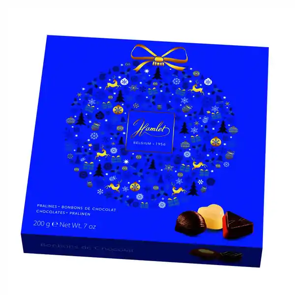 Hamlet Chocolate Xmas Bauble Gift Box - Blue 200g (12)