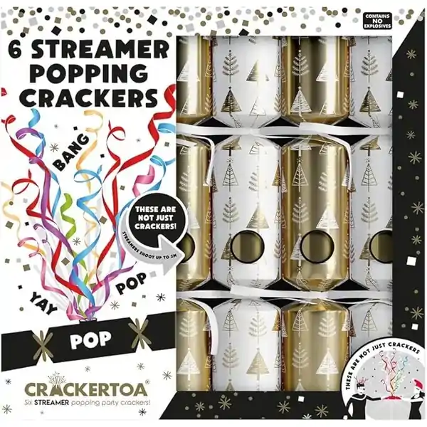 Mistletoe & Merry Crackertoa - Springloaded Christmas Crackers - Gold Trees