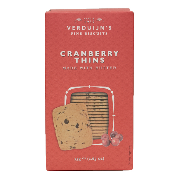 Verduijn's Cranberry Thins with Butter Red Box 75g (12)
