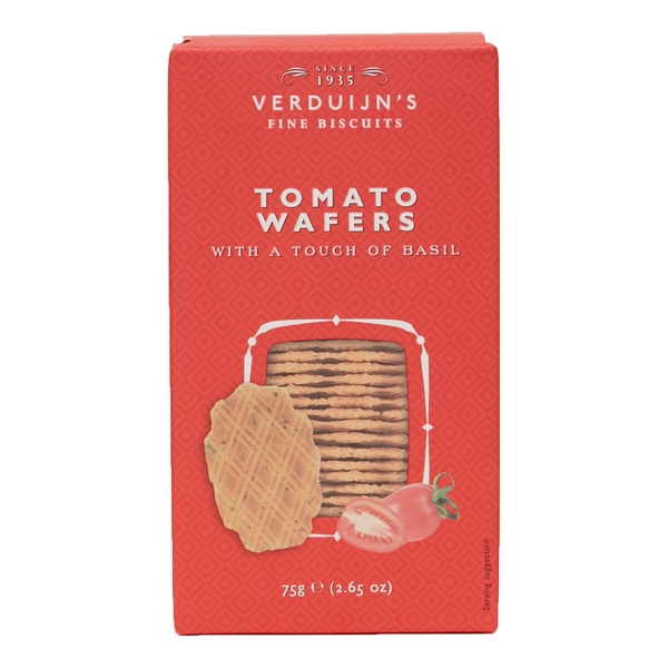 Verduijn's Tomato Wafers with touch of Basil Red Box 75g (12)