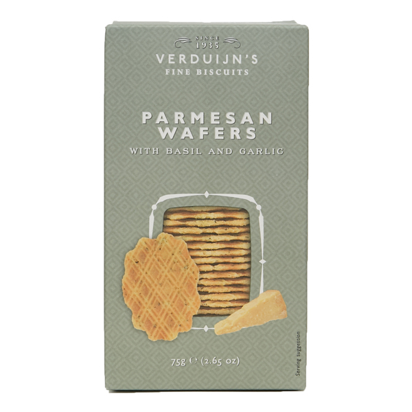 Verduijn's Parmesan Wafers with Basil & Garlic, Grey Box